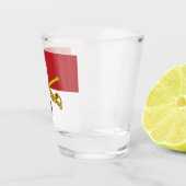 Rotes und weißes Kavallerie Guidon Shot Glass Schnapsglas (Rechts)