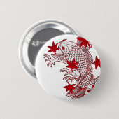 Rotes und weißes Koi Button (Vorne & Hinten)