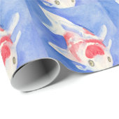 rotes und weißes Koi Geschenkpapier (Rolleneckpunkt)