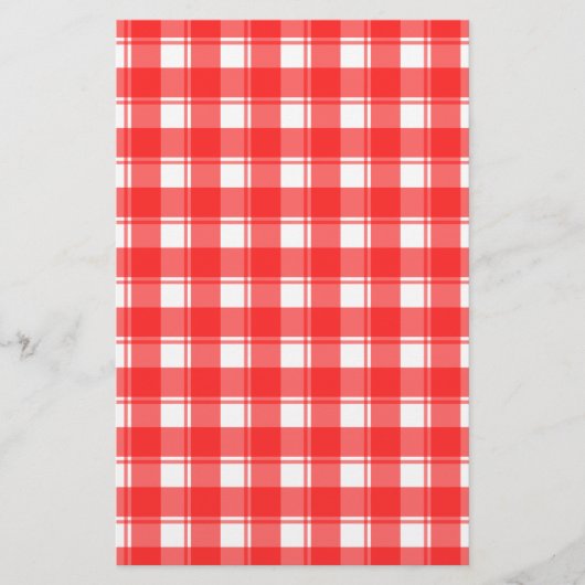Rotes und Weißes Land Kariert gestrichen Briefpapier (Vorderseite)