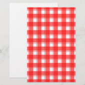 Rotes und Weißes Land Kariert gestrichen Briefpapier (Vorne/Hinten)