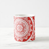 Rotes und weißes Mandala-Muster-Tasse Kaffeetasse (Mittel)