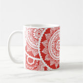 Rotes und weißes Mandala-Muster-Tasse Kaffeetasse (Links)