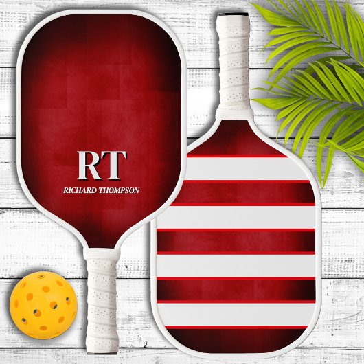 Rotes und weißes Monogramm-Pickleball-Paddle Pickleball Schläger