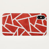 Rotes und weißes Mosaikmuster Case-Mate iPhone Hülle (Rückseite (Horizontal))