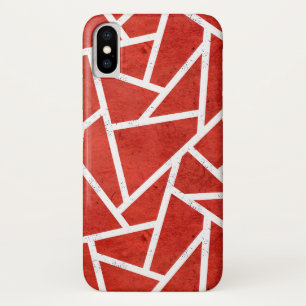 Rotes und weißes Mosaikmuster Case-Mate iPhone Hülle