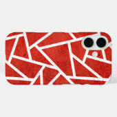 Rotes und weißes Mosaikmuster Case-Mate iPhone Hülle (Rückseite (Horizontal))