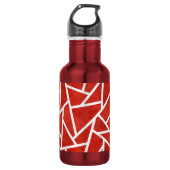 Rotes und weißes Mosaikmuster Edelstahlflasche (Vorderseite)