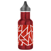 Rotes und weißes Mosaikmuster Edelstahlflasche (Links)