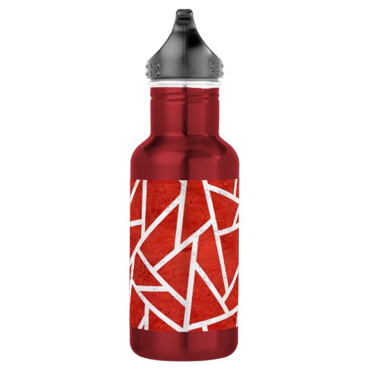 Rotes und weißes Mosaikmuster Edelstahlflasche (Rechts)