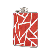 Rotes und weißes Mosaikmuster Flachmann (Links)