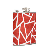 Rotes und weißes Mosaikmuster Flachmann (Rechts)