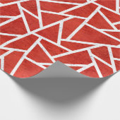 Rotes und weißes Mosaikmuster Geschenkpapier (Ecke)
