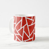 Rotes und weißes Mosaikmuster Kaffeetasse (Vorderseite Links)