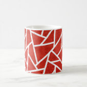 Rotes und weißes Mosaikmuster Kaffeetasse (Mittel)