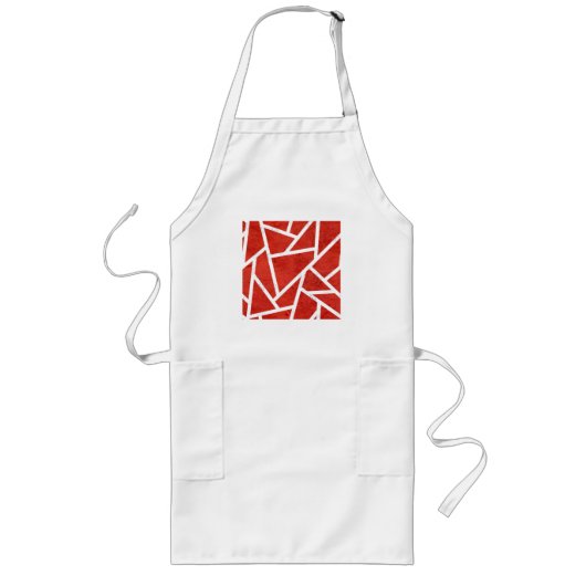 Rotes und weißes Mosaikmuster Lange Schürze (Vorne)