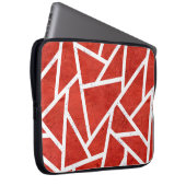 Rotes und weißes Mosaikmuster Laptopschutzhülle (Vorne Rechts)