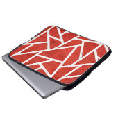 Rotes und weißes Mosaikmuster Laptopschutzhülle (Vorne Knopf)
