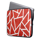 Rotes und weißes Mosaikmuster Laptopschutzhülle (Vorderseite Links)