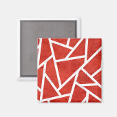 Rotes und weißes Mosaikmuster Magnet (Vorderseite/Rückseite)