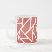 Rotes und weißes Mosaikmuster Mattglastasse (Links)