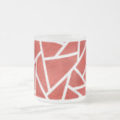Rotes und weißes Mosaikmuster Mattglastasse (Mittel)