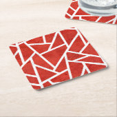Rotes und weißes Mosaikmuster Rechteckiger Pappuntersetzer (angewinkelt)