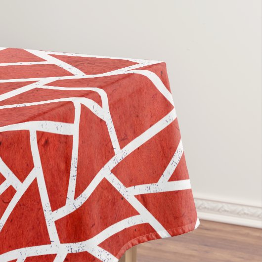 Rotes und weißes Mosaikmuster Tischdecke (Beispiel)