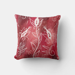 Rotes und weißes Muster Kissen