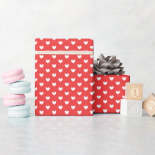 Rotes und weißes Nahtloses Herzmuster Geschenkpapier