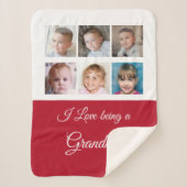 Rotes und weißes Oma-Foto Sherpadecke (Vorderseite)