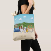 Rotes und weißes Papillon mit Agility Tasche (Von Nahem)