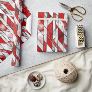 Rotes und weißes Patriotisches Hartglas 4. Juli Geschenkpapier