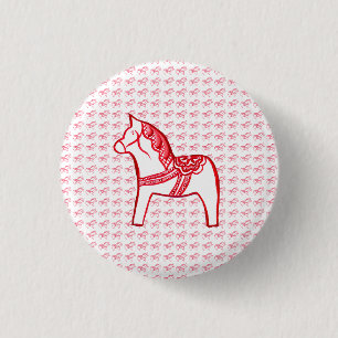 Rotes und Weißes Pferd Button