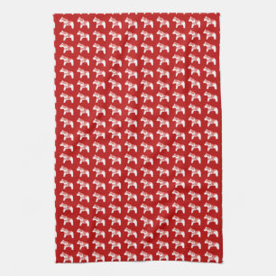 Rotes und Weißes Pferd Küchentuch