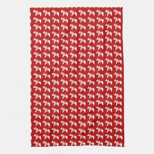Rotes und Weißes Pferd Küchentuch (Vertikal)