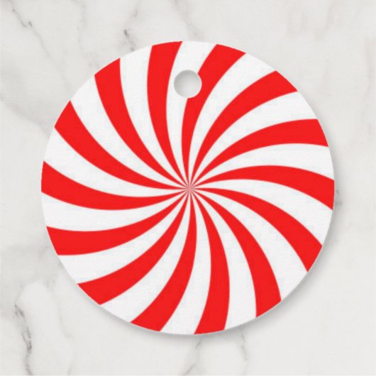 Rotes und weißes Pinrad/wirbeln Geschenkanhänger (Rückseite)