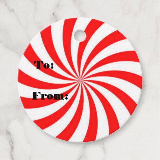 Rotes und weißes Pinrad/wirbeln Geschenkanhänger (Vorderseite)