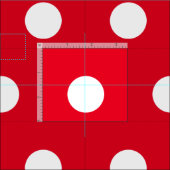 Rotes und weißes Polka-Punktmuster | Anpassen Stoff (Kachel)