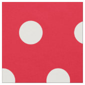 Rotes und weißes Polka-Punktmuster | Anpassen Stoff (Nahaufnahme)