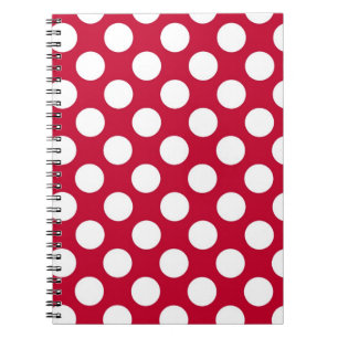 Rotes und weißes Punkte-Notizbuch Notizblock