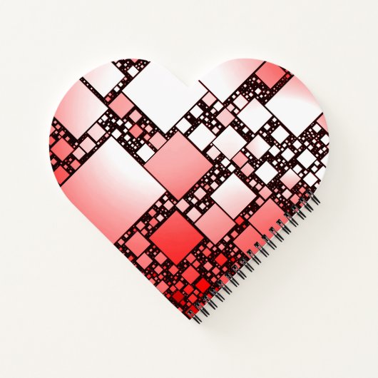 Rotes und weißes Quadrat-Tanz-Herz-Spiral-Notebook Notizblock (Rückseite)