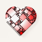 Rotes und weißes Quadrat-Tanz-Herz-Spiral-Notebook Notizblock (Vorderseite)