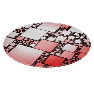 Rotes und weißes Quadrat-Tanzbrett Schneidebrett