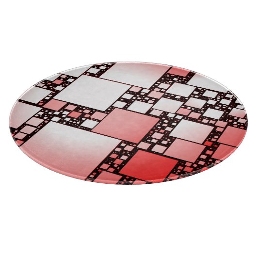 Rotes und weißes Quadrat-Tanzbrett Schneidebrett (Ecke)