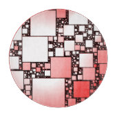 Rotes und weißes Quadrat-Tanzbrett Schneidebrett (Vorderseite)