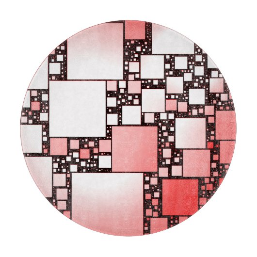 Rotes und weißes Quadrat-Tanzbrett Schneidebrett (Vorderseite)