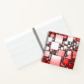 Rotes und weißes Quadrat-TanzspiralNotebook Notizblock (Innenseite)
