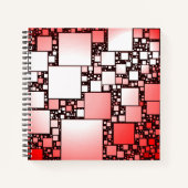 Rotes und weißes Quadrat-TanzspiralNotebook Notizblock (Vorderseite)