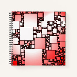 Rotes und weißes Quadrat-TanzspiralNotebook Notizblock